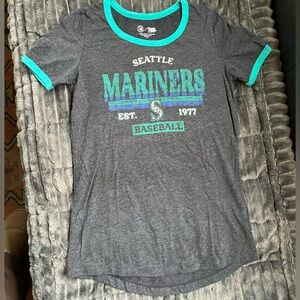Seattle Mariners Charcoal Gray Ringer Tee - sz XS